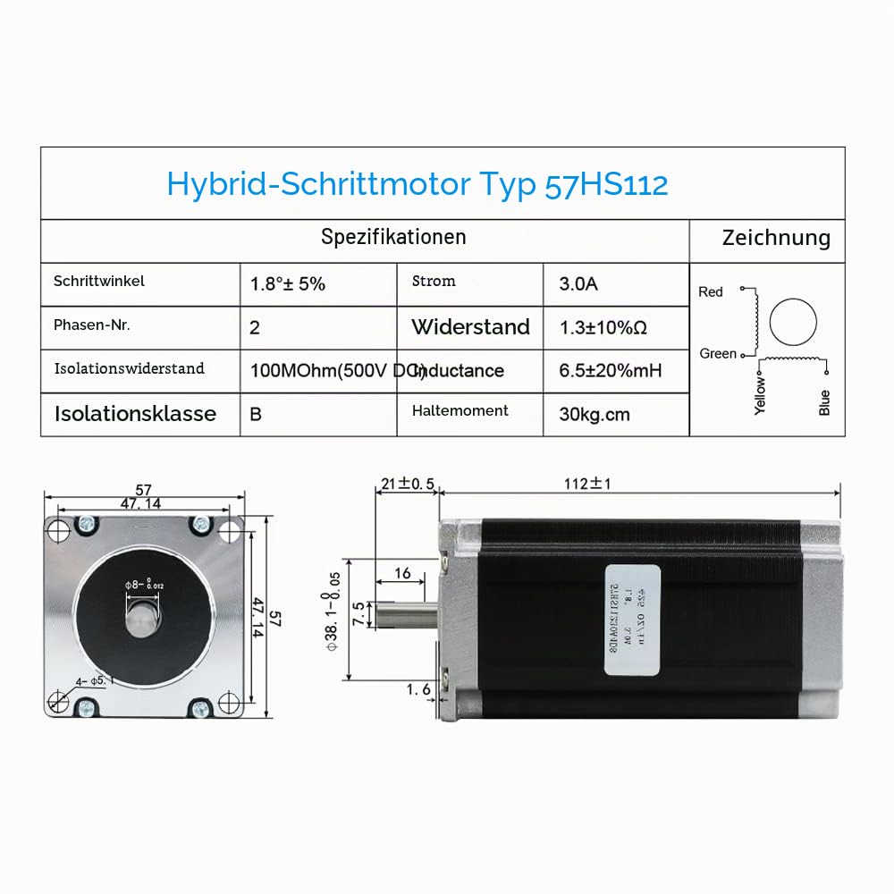 Nema23 CNC Schrittmotor 3A 425 oz.in 3Nm CNC Schrittmotor 8mm Welle 3A Für DIY CNC Fräsen CNC Router