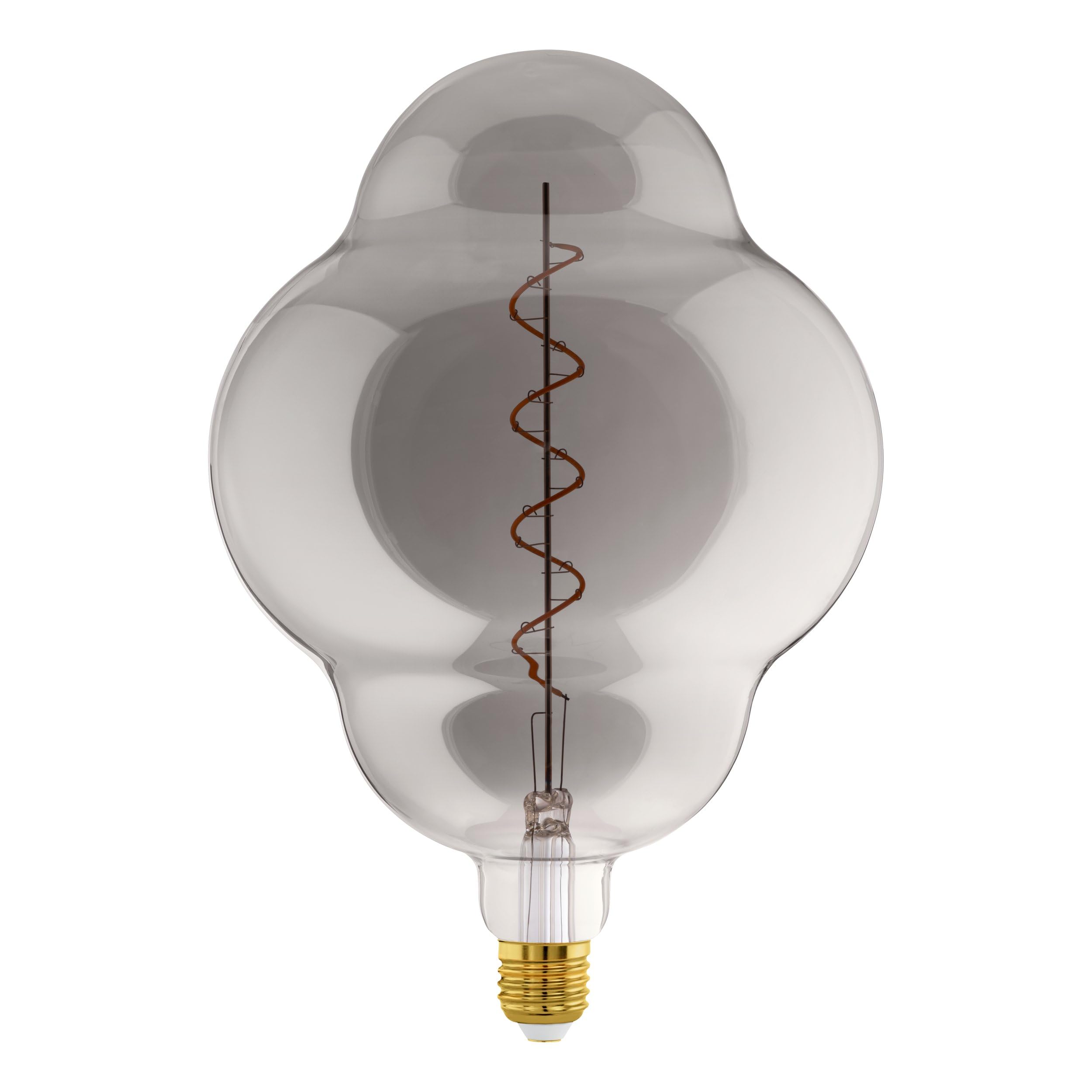 Eglo XXL E27 dimmable lamp, Spiral LED Retro Bulb Big Size, Extra-Large Vintage Decorative Light Made of Smoked Glass, 4 watts, 110 lumens, Warm White, 2000 K, 29 cm Length