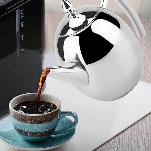 Miniatura 2 de Hervidor de agua para café, tetera de acero inoxidable, tetera para té, café, agua, recipiente con filtro de malla extraíble para el hogar,