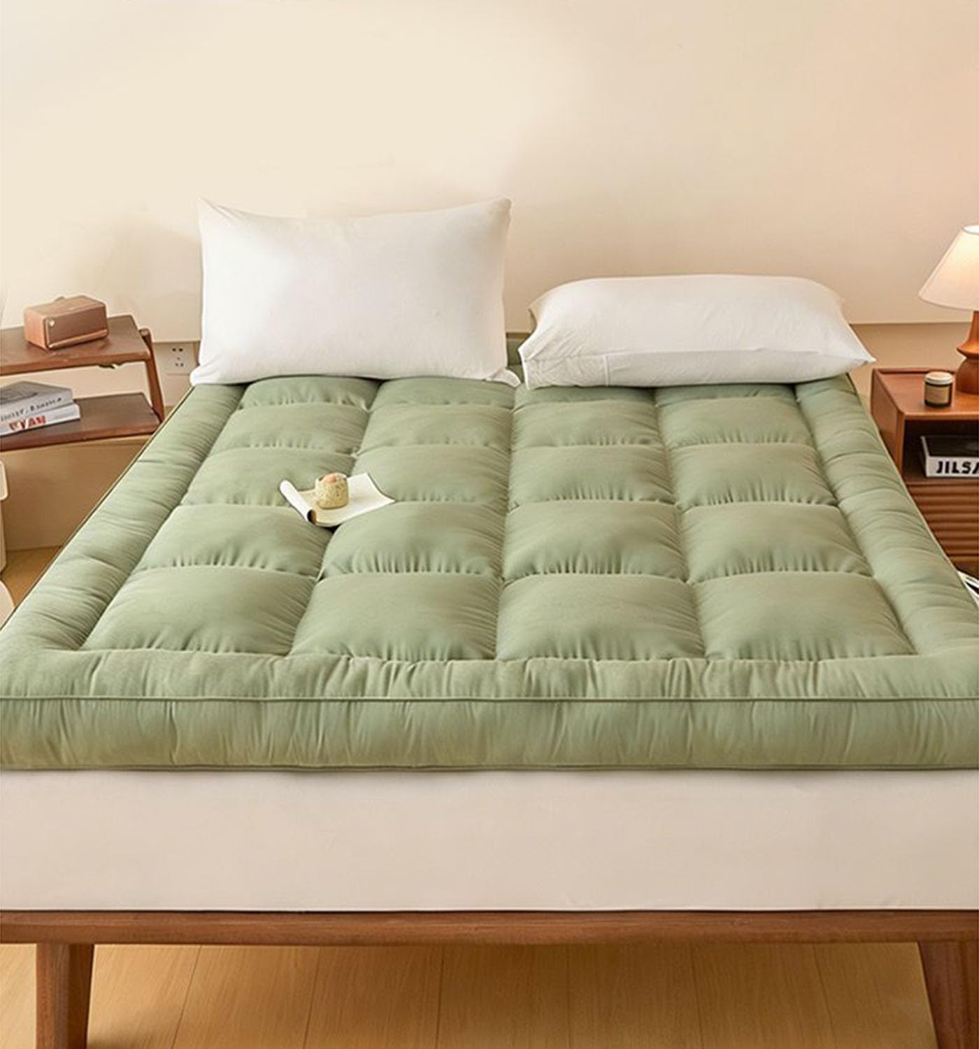 Matelas futon Japonais pour Sol, Matelas King Size Enroulable, lit de Sol Pliable, Matelas Doux réduisant la Pression, Respirant, Matelas futon Double,Jaune,90 * 200cm