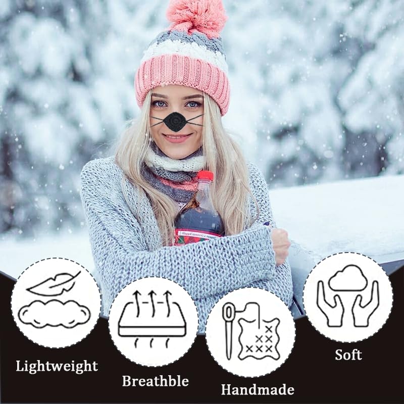 Nose Warmer Keep Cold,Nasal Mask Snow Protection for Outdoor Activities Dust Anti Pollen Air for Women/Men/Kids,Winter Cozy Soft Nose Cover Knitted Crochet Nose Guard,Black2