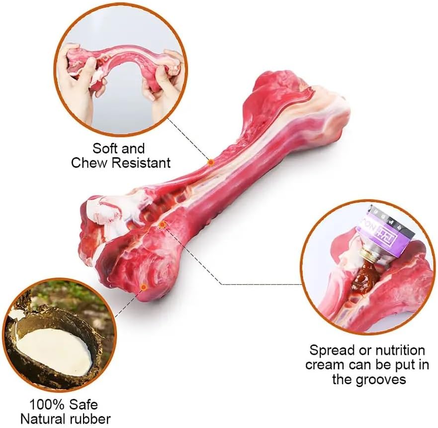 Miniatura 7 de Hueso de perro en forma de hueso real, juguete para perros para masticadores agresivos, hueso de larga duración, juguete para masticar para perros,