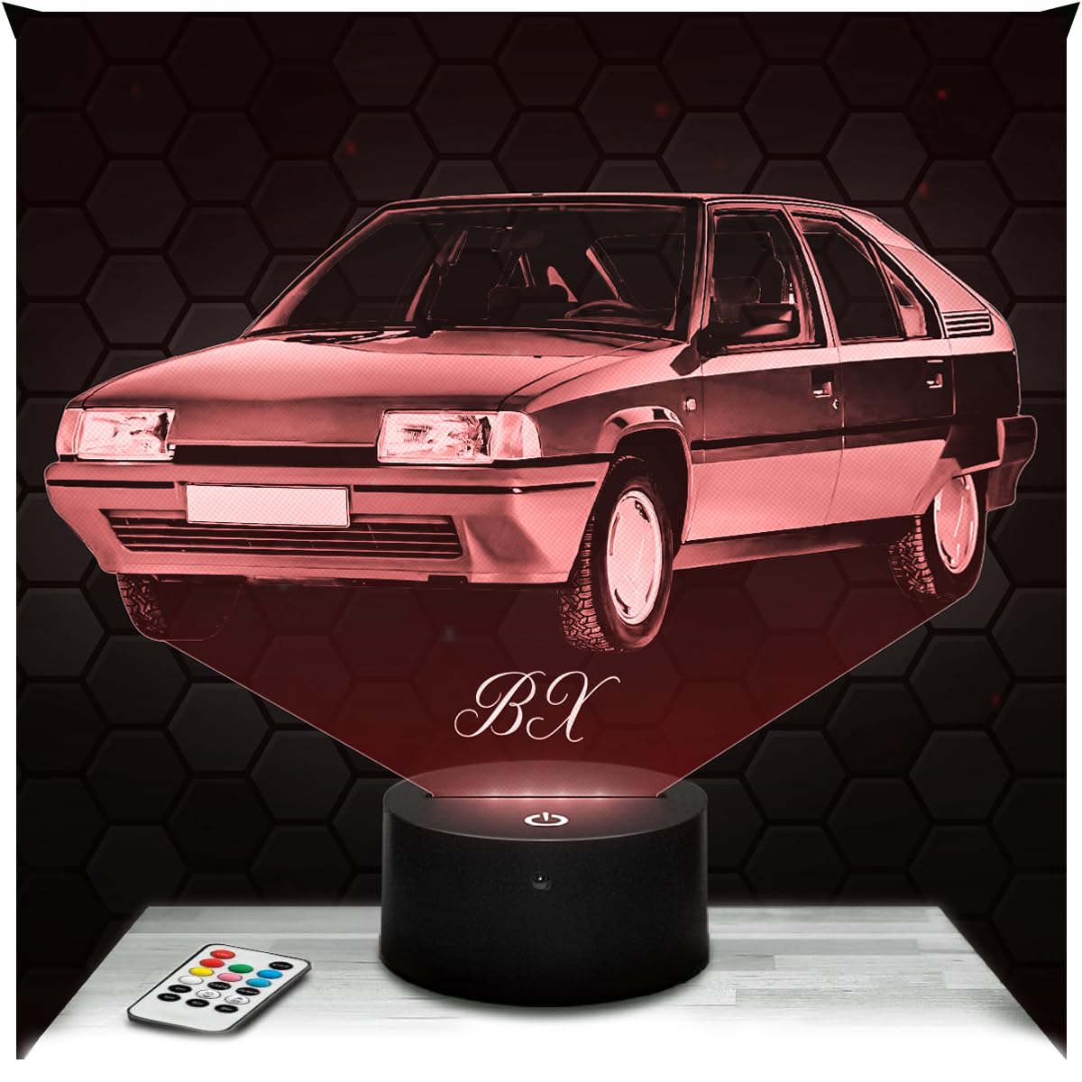 Lampephoto.fr - BX C. 3D Lamp, Night Light 3D LED Illusion Lamp, Gift idea for Vintage car Fan, Gift idea for Boy's Room, Night Light for Children's Bedroom, Gifts Merchandising