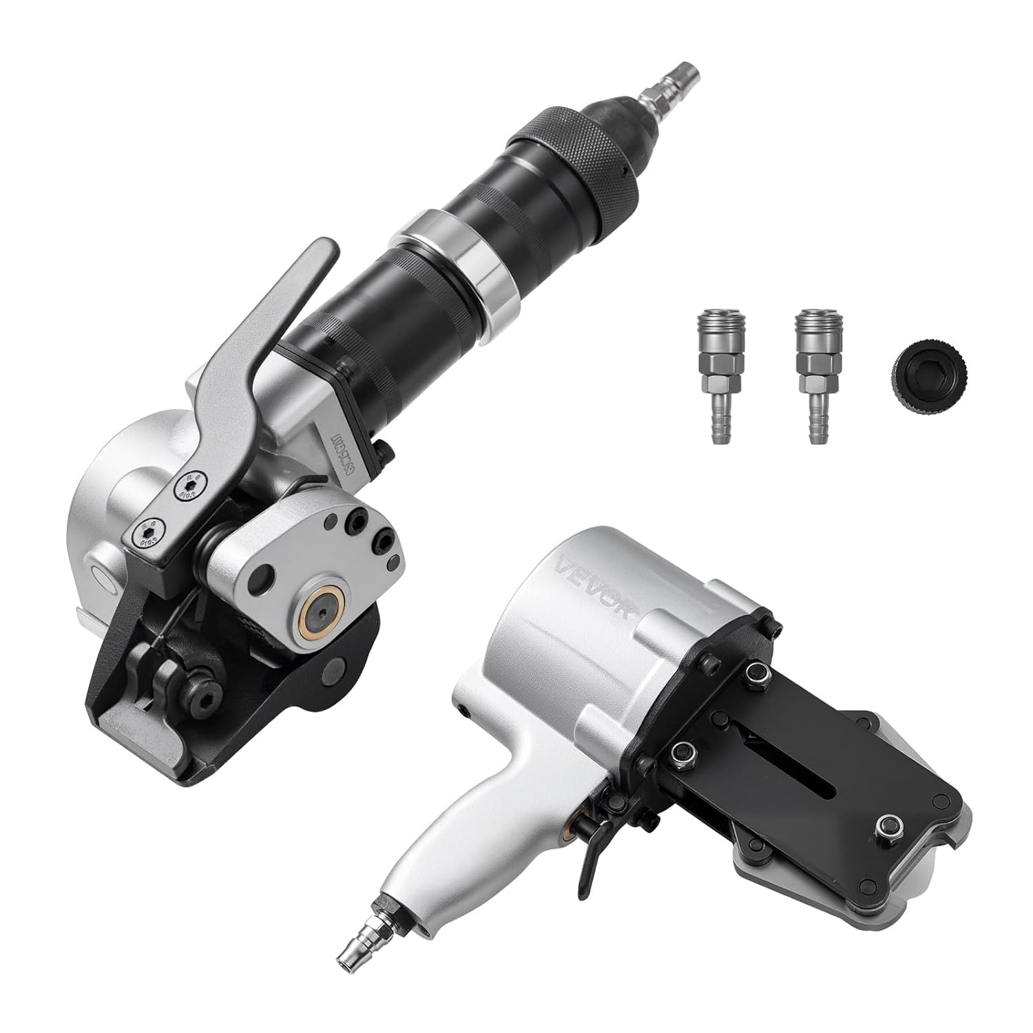 VEVOR Pneumatic Steel Strapping Machine, 8500 N Tension Force, Metal Strapping Tool Tensioner and Cutter Sealer for 0.75 in Width Metal Belt, Heavy Duty Split Type Baler for High Tensile Packaging