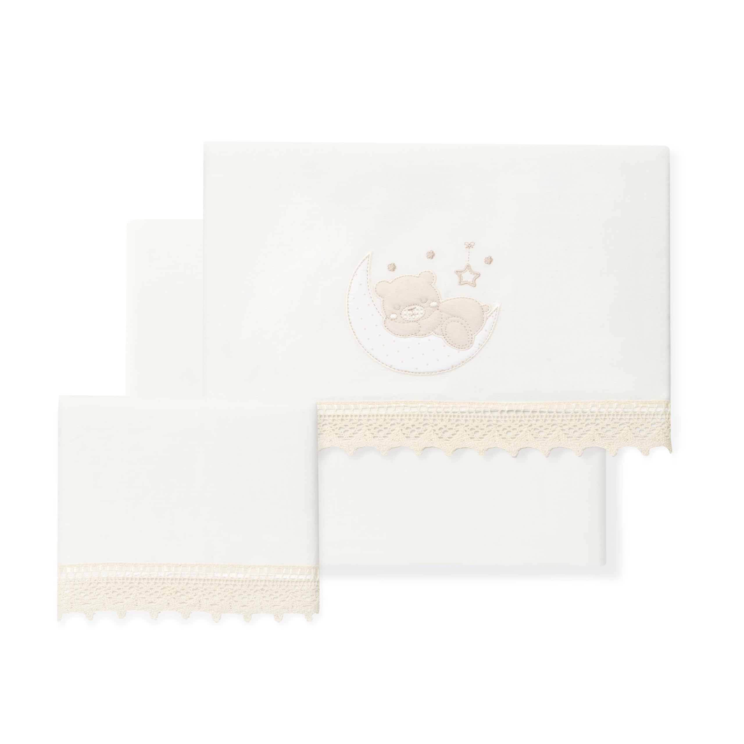 Interbaby Baby-Bettwäsche aus 100% Baumwolle für Auto/Moses/Babykorb, 3-teiliges Set, Bettlaken + Bettbezug + Kissenbezug
