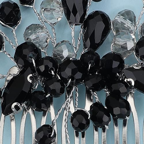 Peine Vintage Negro con Cristales para Boda miniatura 6