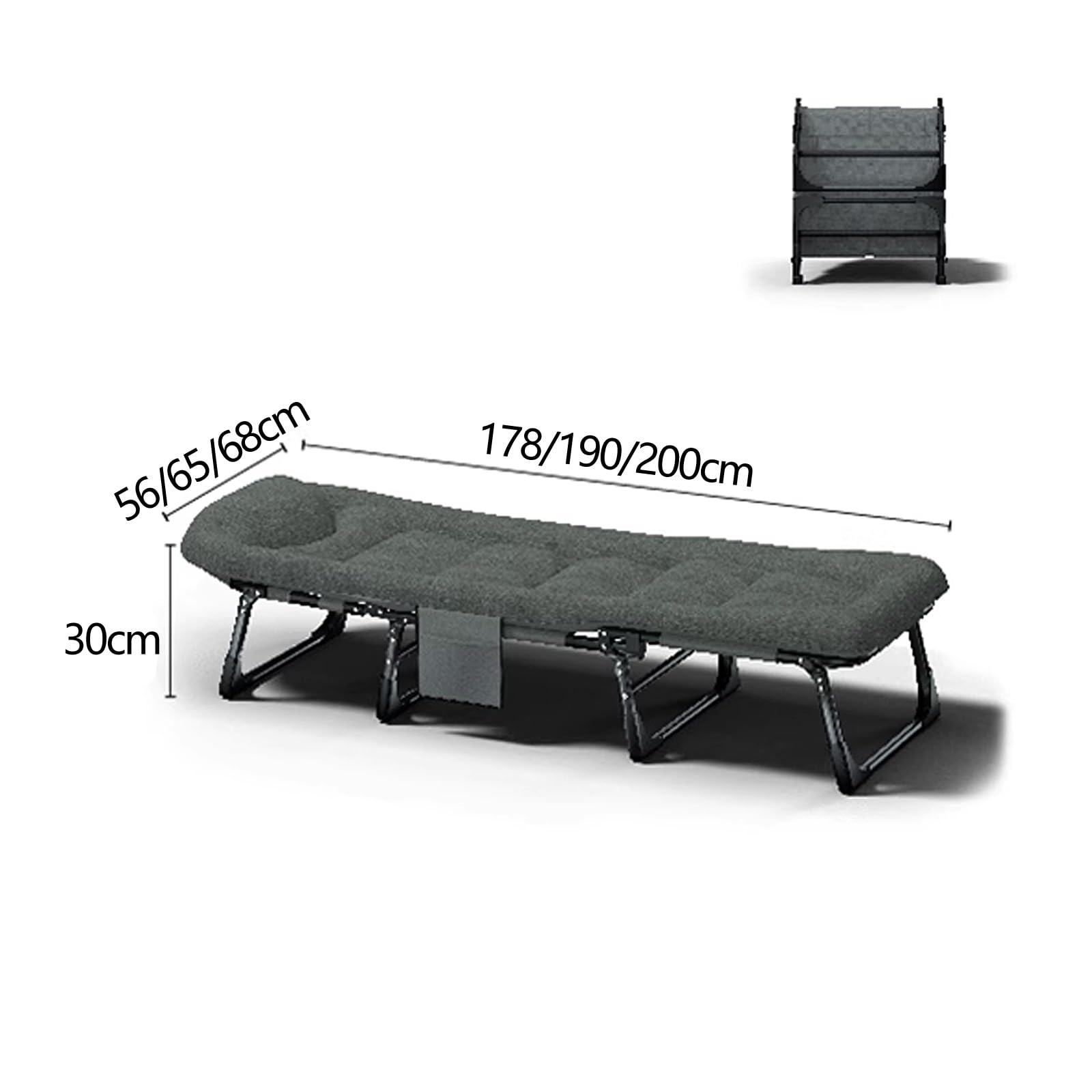 Lit d'appoint pliable avec matelas réglable 6 positions dossier 8 pieds support pour maison/bureau/sieste/camping/voyage aucune installation nécessaire (couleur : D taille : 190 x 65 x 30 cm)
