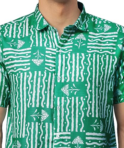 Image of Venisa Men's Cotton Blended Printed Casual Shirt