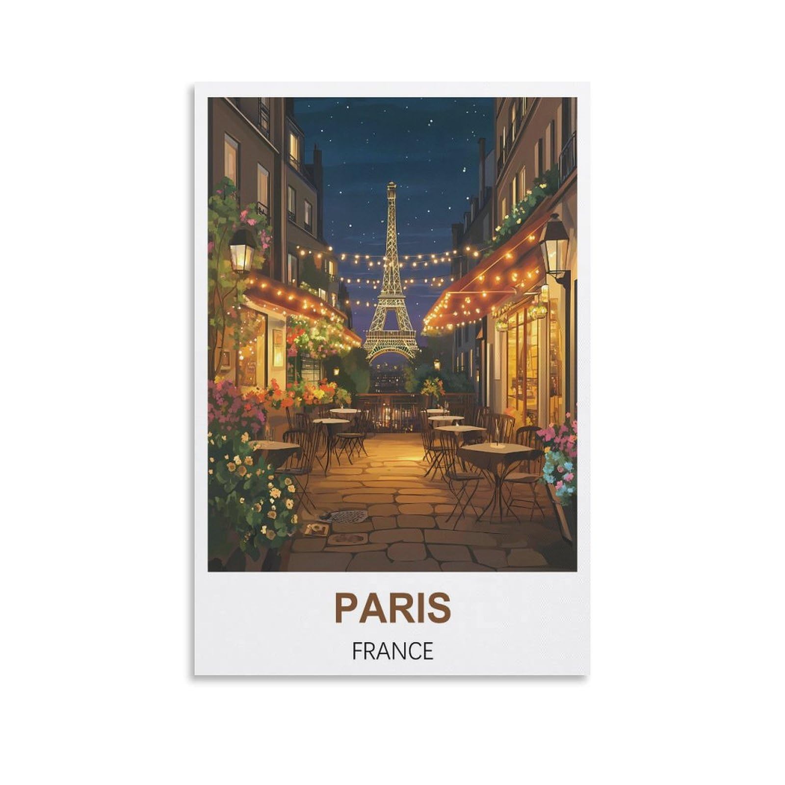 NHGEQAA Paris France Vintage Travel Posters 08x12inch(20x30cm) Canvas Wall Art Print Picture