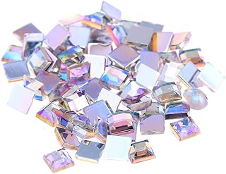 Nizi Jewelry 2mm 4mm 6mm Crystal AB Color Square Flatback Acrylic Rhinestones Shiny Stones Nail Rhinestone (2MM 4MM 6MM Mixed Sizes 4G About 180PCS) - coolthings.us