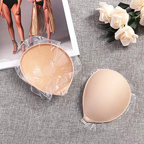 Soutien-gorge invisible Push Up Cache-mamelons sans bretelles Respirant Confortable Haute Viscose Cache-mamelons auto-adhésifs Soutien-gorge réutilisable Cache-mamelons En Sécurité/Beige Round