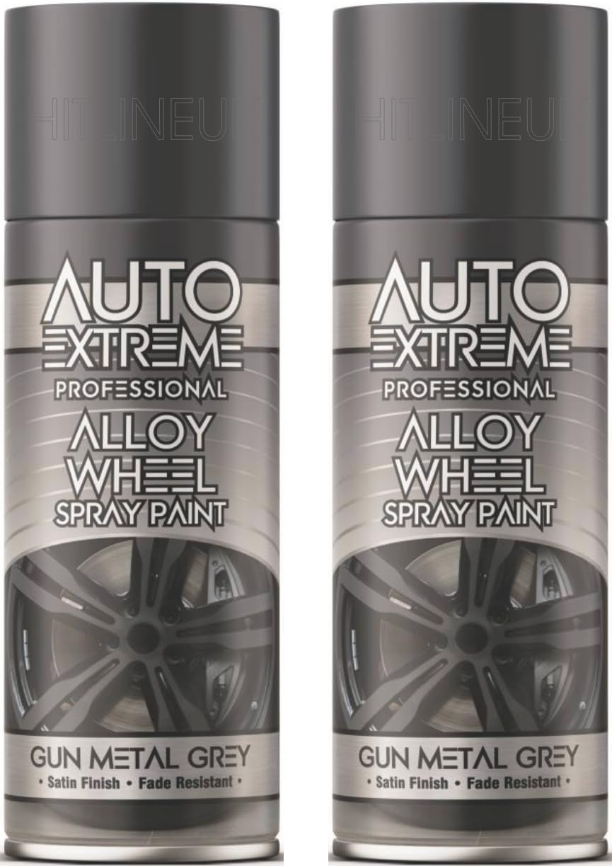 Hitlineuk Grey 2 X 400Ml Alloy Wheel Spray Paint | Premium Wheel Paint | Corrosion Resistant | Restore & Refurbish | Ideal For Alloy Wheels