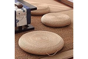All-Natural Round Floor Cushion for Outdoor Sitting