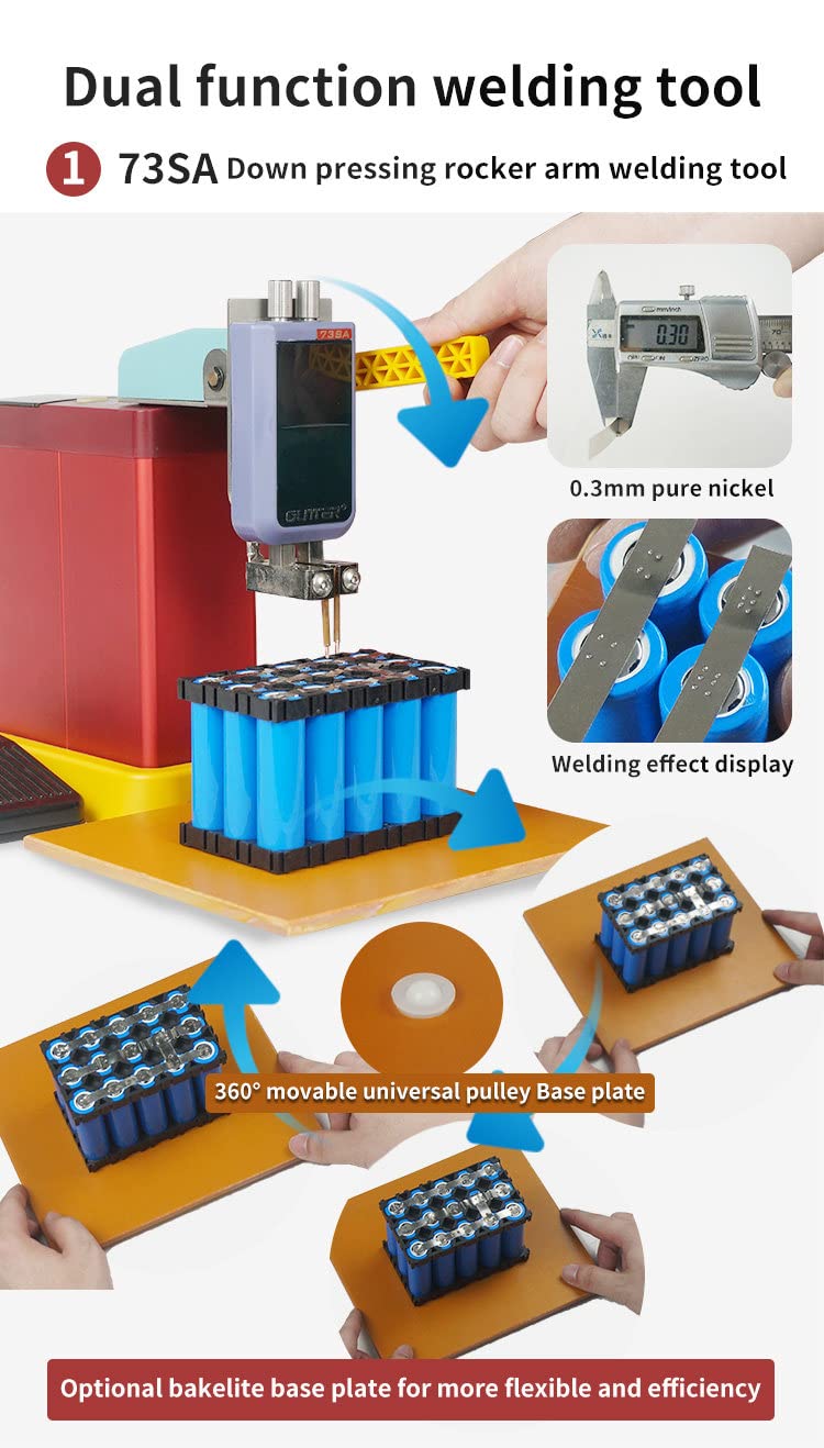 FAXIOAWA Saldatrice a Batteria 801D 18650, saldatrice a Punti Portatile con Due modalità, Stazione di Saldatura Portatile per Officina di Riparazione, Fabbrica, Laboratorio