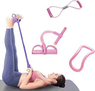 This Three-Piece Fitness Set for Both Men and Women Includes a Drawstring, an Eight-Shaped Rope, and a Yoga Ring, which can be Used for Resistance Training and Full-Body Muscle Training.