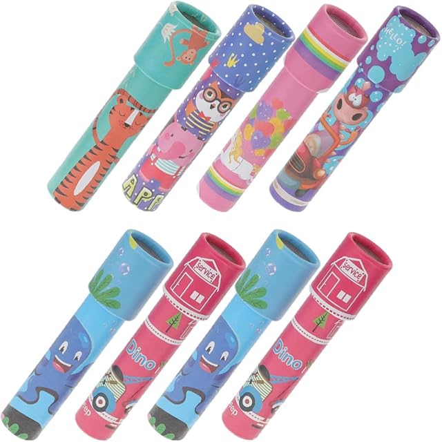 NUOBESTY Colorful Turning Kaleidoscopes Vintage Kaleidoscope Toys Metal Educational Kaleidoscope Toy, 8pcs (Random Style)