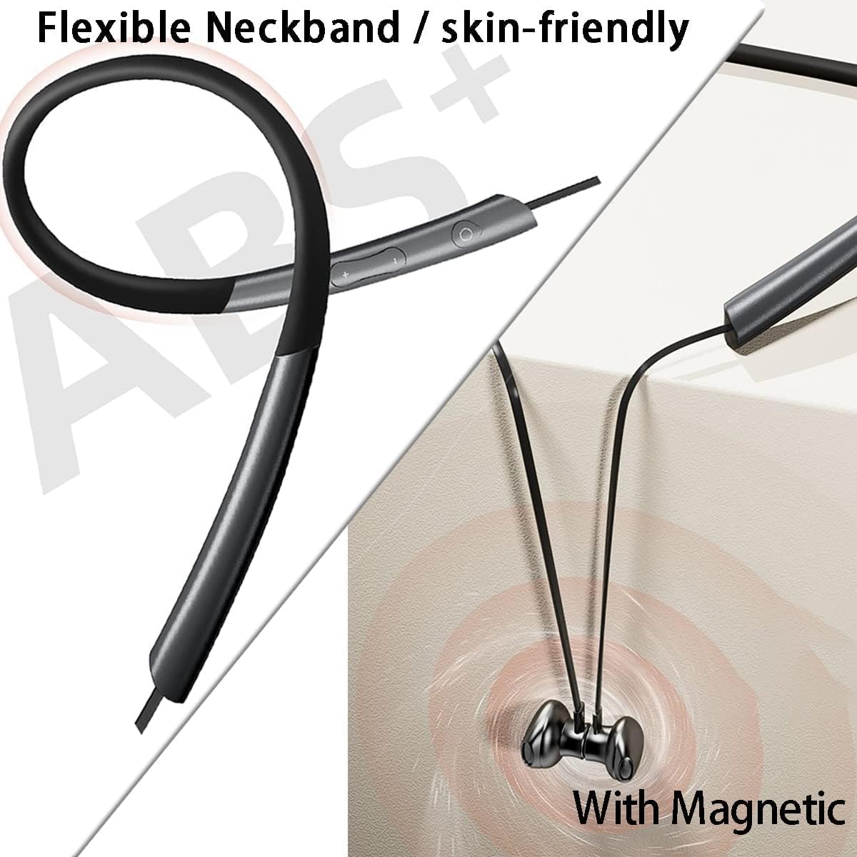 Neckband Earphones Bluetooth 5.0 Headphones CVC8.0 Noise Cancelling Bluetooth Headset Wireless Earbuds Neckband with Mic,9D Deep Bass, 20H Overall Endurance,Sports for Running Driving Working, Black - Image 4