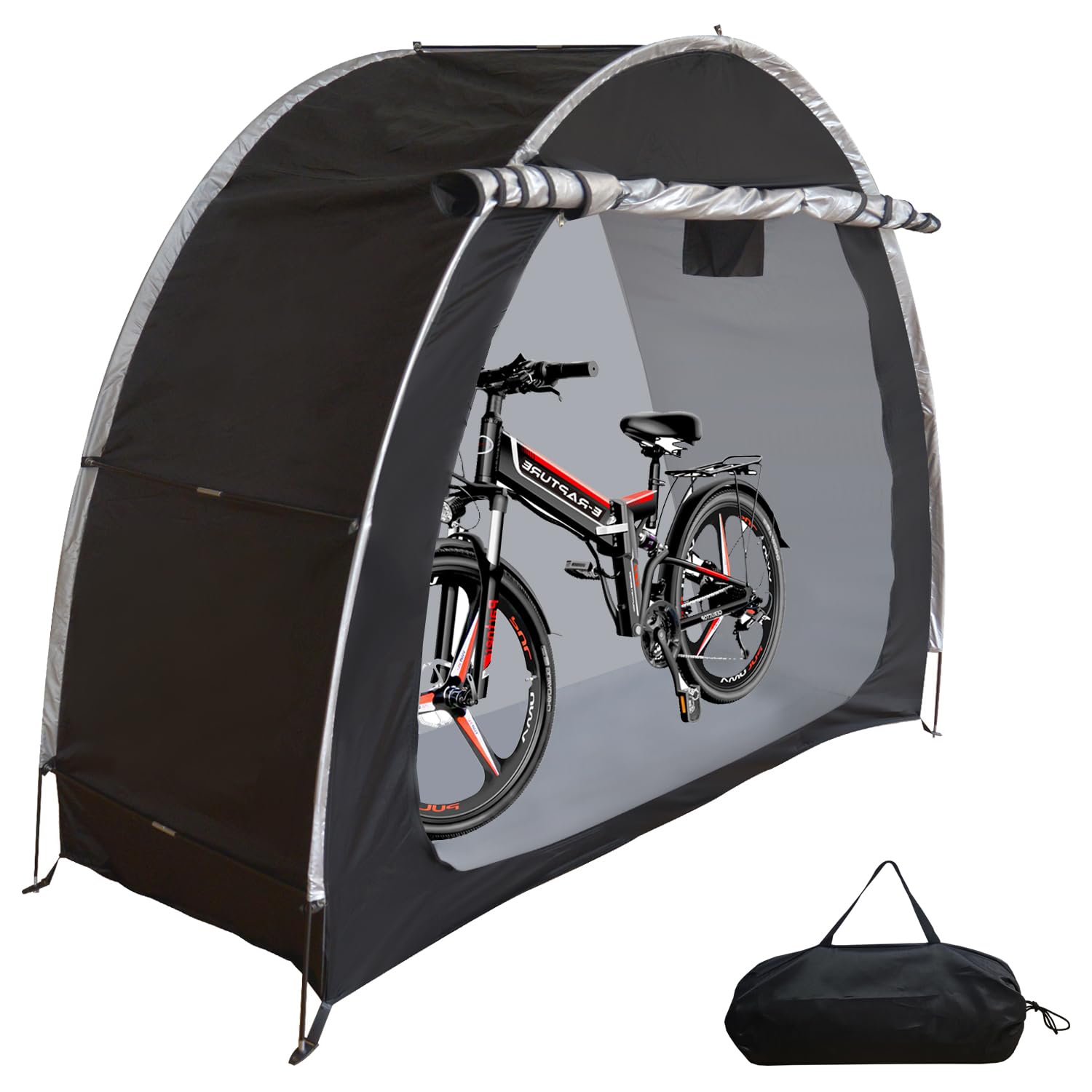 Abri de jardin pour vélo et tente de rangement extérieur noire souple
