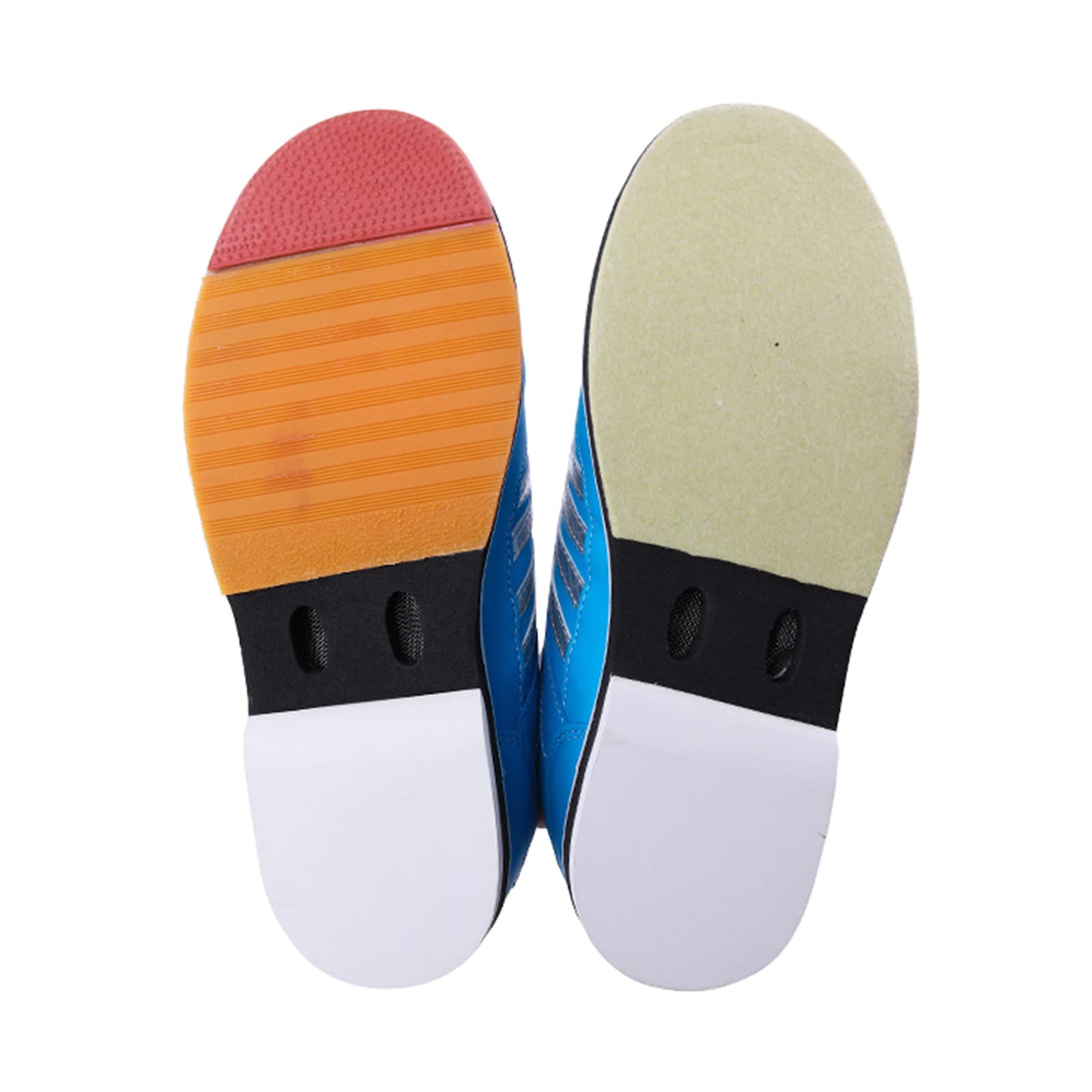 Bowlingschuhe Für Herren Modisch Sportlich Weiches Leder Atmungsaktiv Schnürpuffer Runder Kopf,Blau,44 EU