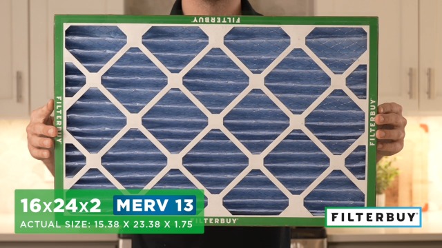 Image of Filterbuy 16x24x2 Air Filter MERV 13 Smoke & Allergy Defense (4-Pack)