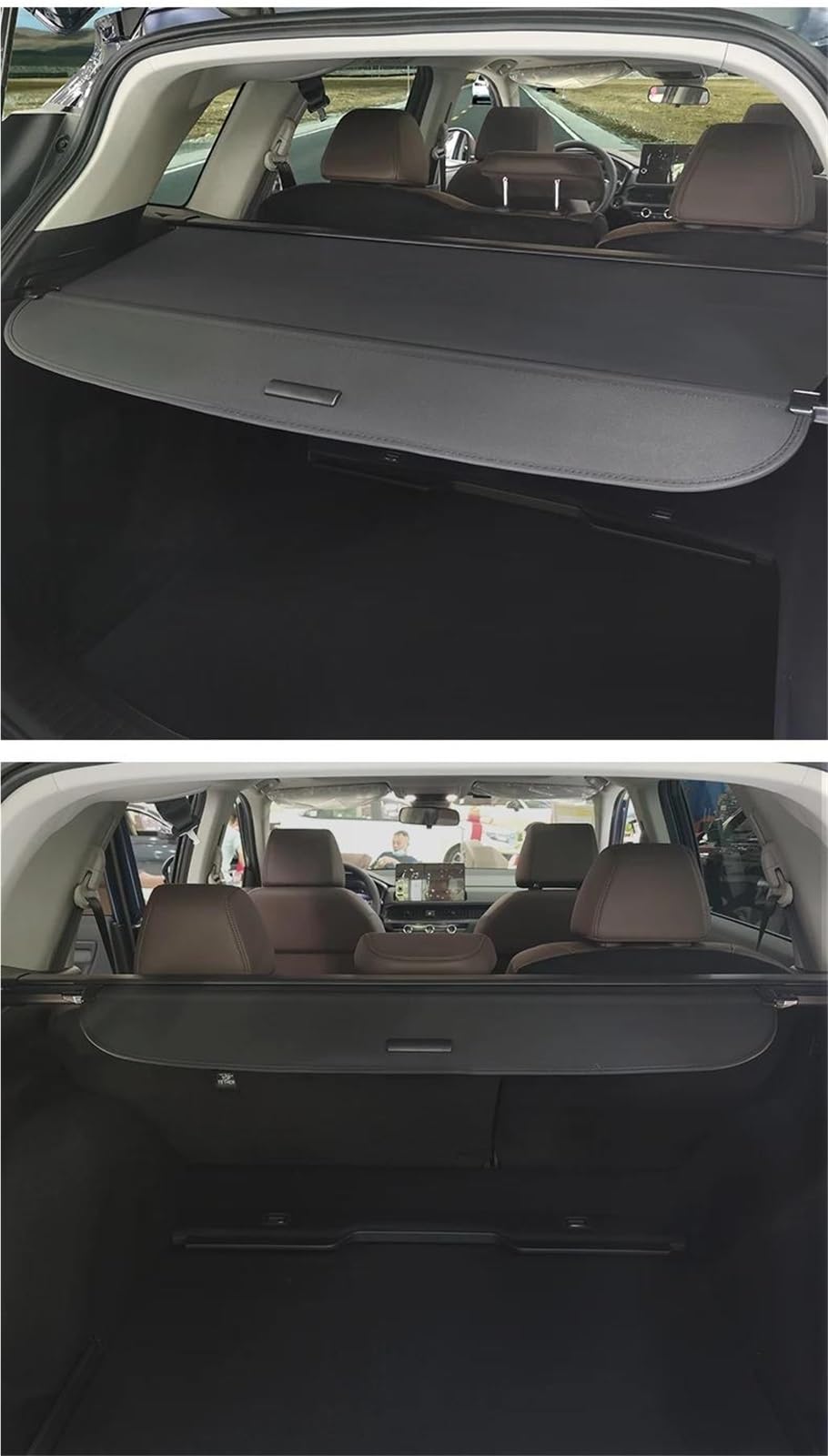 Cubiertas Carga automóviles Para Mitsubishi Para Outlander Para Manual 2013-2021 Cubierta retráctil maletero portapaquetes protección antimirones privacidad(Aspecto de carbono)