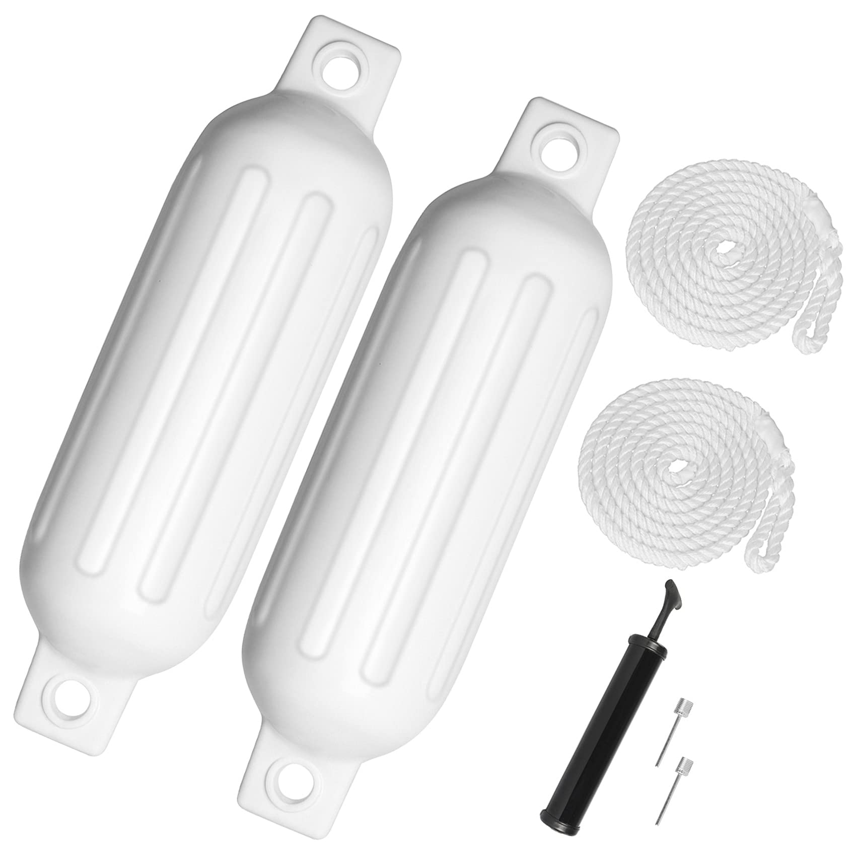 VEITHI Boat Fenders, Ribbed Twin Eyes Vinyl Boat Fender, Boat Bumpers