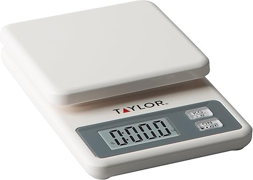 Taylor Báscula digital compacta (blanca), capacidad de 11 libras