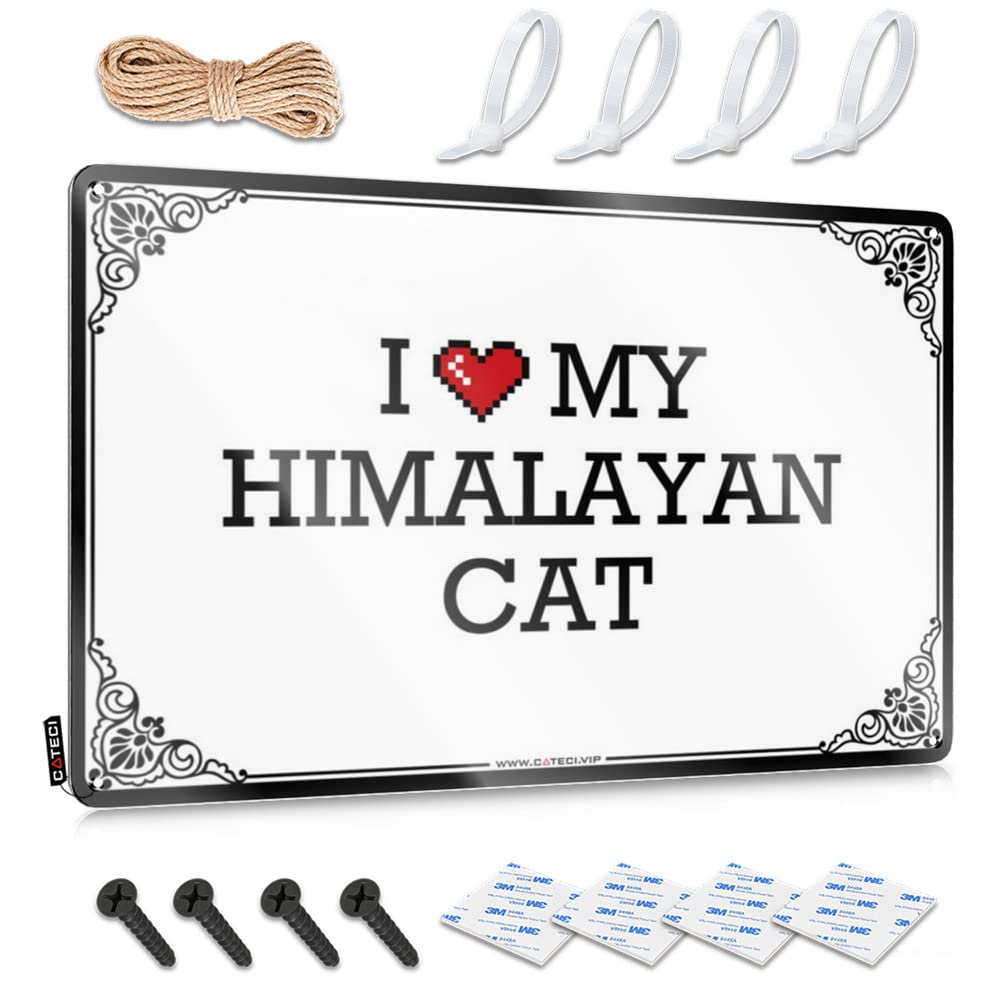Plaques Cottage Haves Home Decor - I Love My Himalayan Cat Essentials Rustic Style Artwork For Garage(20X30CM)