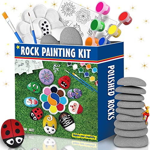 Bingo Castle Rocks for Painting, Art Supplies Rock Painting Kit for Kids