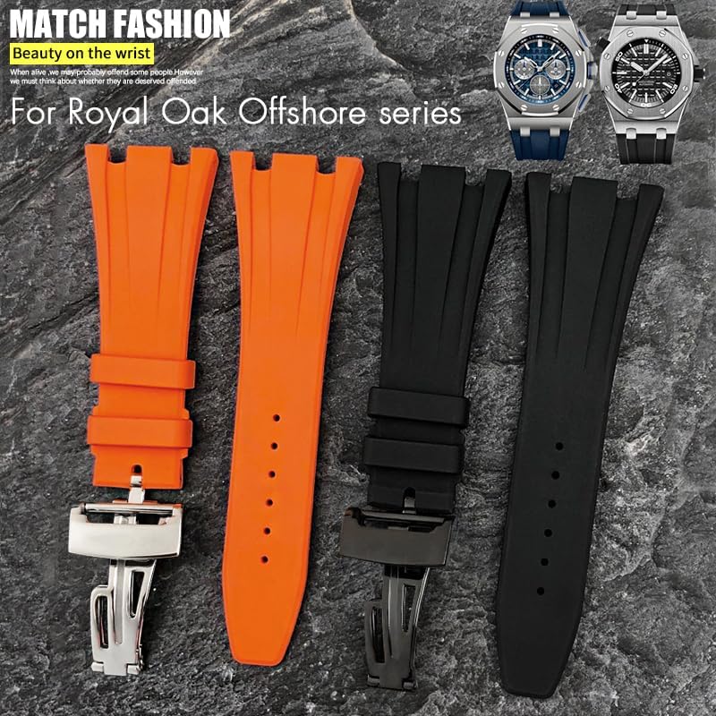27mm 28mm Fluorous Rubber Watchband for Audemars AP Piguet Royal Oak Offshore Soft FKM Silicone Watch Strap Mens Bracelet