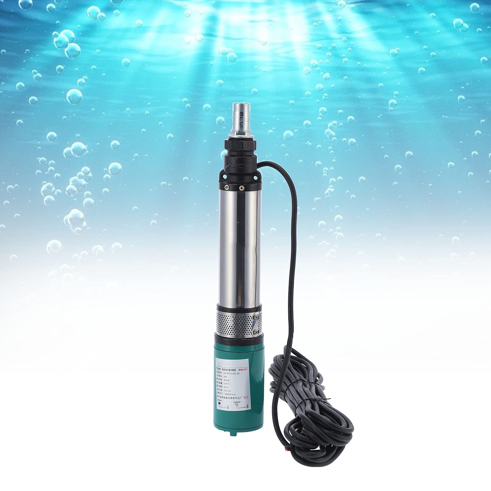 Eujgoov Pompe Sommerse Kit Pompa Acqua Solare DC24V Pompa per Pozzo in Acciaio Inox per Giardino e Laghetto