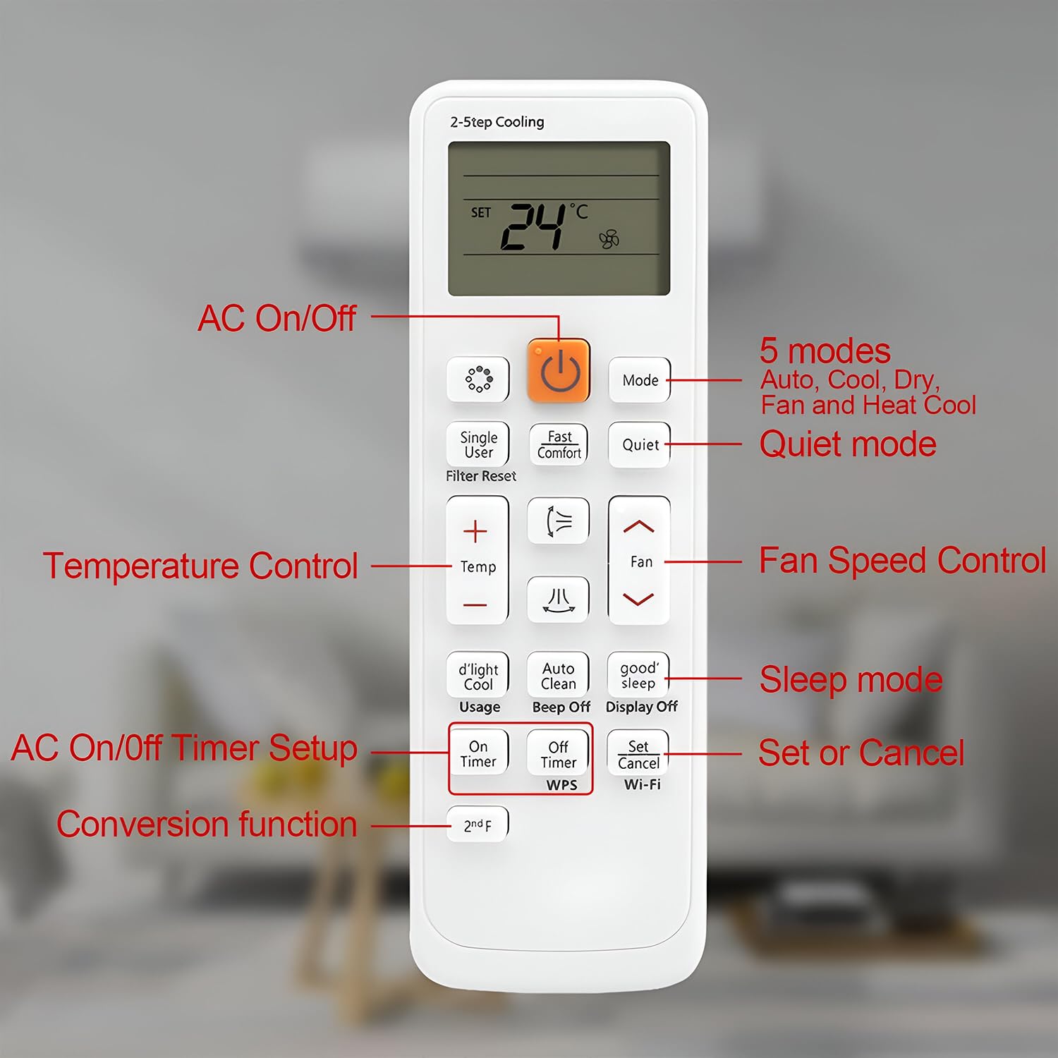HICLE AC Remote Control for Samsung Air Conditioners | Compatible with Samsung Split & Window AC Models - No Setup Required 2