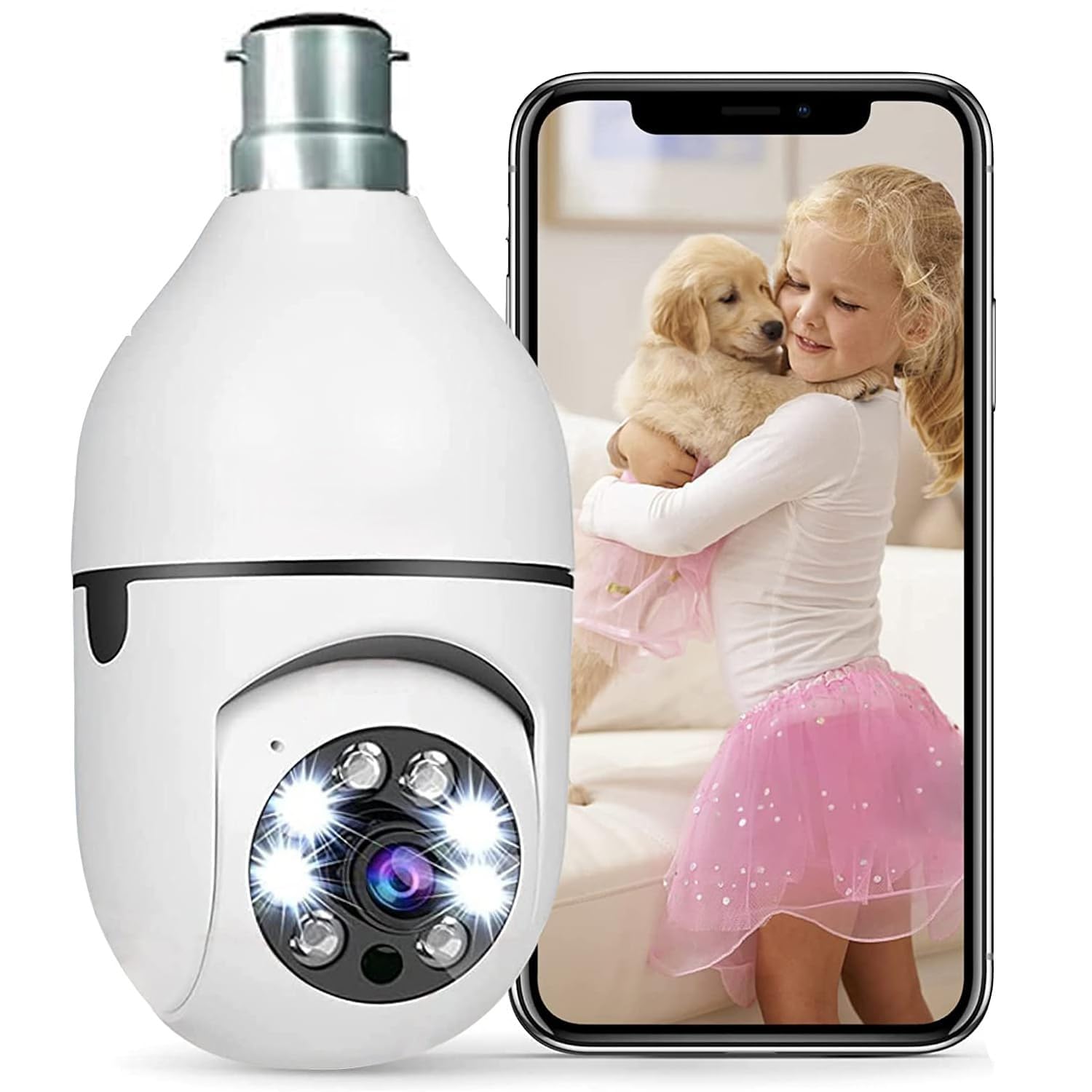 TP Plus 1080p HD Bulb Light Wireless IP Camera, Fish Eye 360 Degree Panoramic Mini Lamp IR Home Security Wireless CCTV Camera (B0DDQ25RPT) Amazon Price History, Amazon Price Tracker