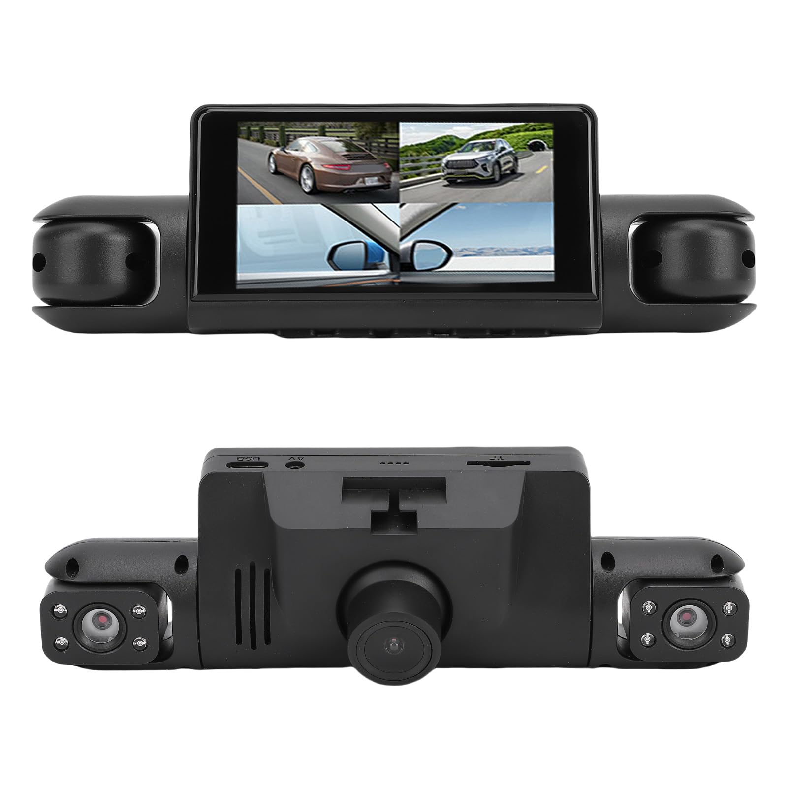Dash Cam, 1080P HD Front Rear Inside 3 Lens 170 Wide Angle Dashboard Camera with 2.7 Inch Screen, for Car