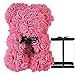 Produktbild HelaCueil Rose Teddybär im transparenten Geschenkbox - Valentinstag-Muttertags (Rosa, 25CM /10 Zoll)