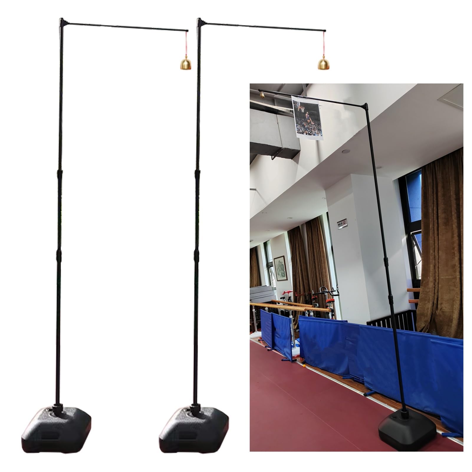 Testeur de détente verticale réglable avec clochette pour saut basket-ball