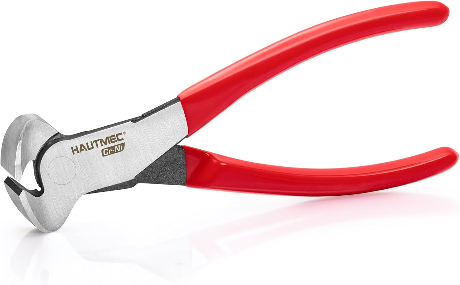 HAUTMEC 7 Inch Nail Puller Pliers Tool, CR-Ni Steel End Cutting Pliers with Non-Slip Grip, Nail Remover Tool with Polished Finish, End Cutting Nippers Tool for Pulling Nails and Wires HT0158-CP