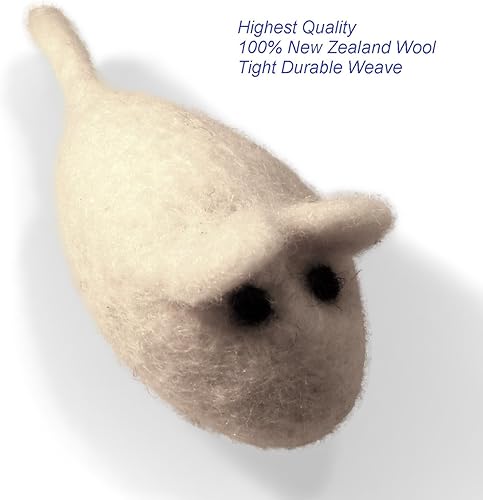 Miniatura 2 de Juguetes de ratón para gatos, 3 juguetes de ratón de lana de fieltro sin hierba gatera para gatos y gatitos de interior, ratones grandes hechos a