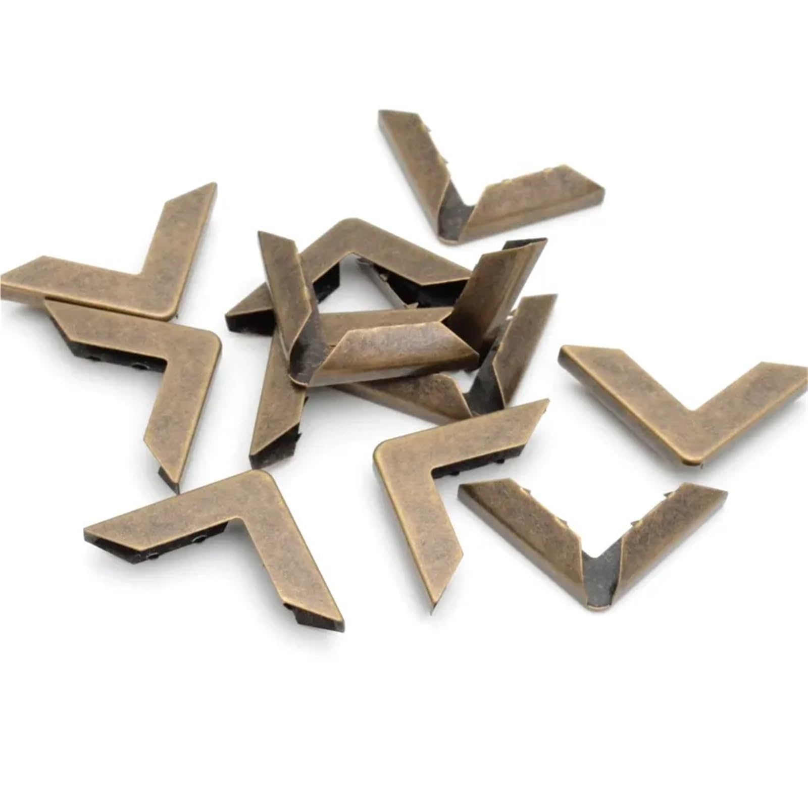 Angoli per foto, 200 pezzi, per album di ritagli, menù, cartelle, angoli protettivi (adatti a 6 mm di spessore) 30 x 43 mm (bronzo)