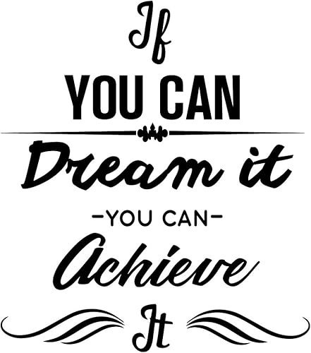 Miniatura 4 de Calcomanía de vinilo para pared, con texto en inglés "If You Can Dream It You Can Achieve It", 26 x 23 pulgadas, decoración positiva para