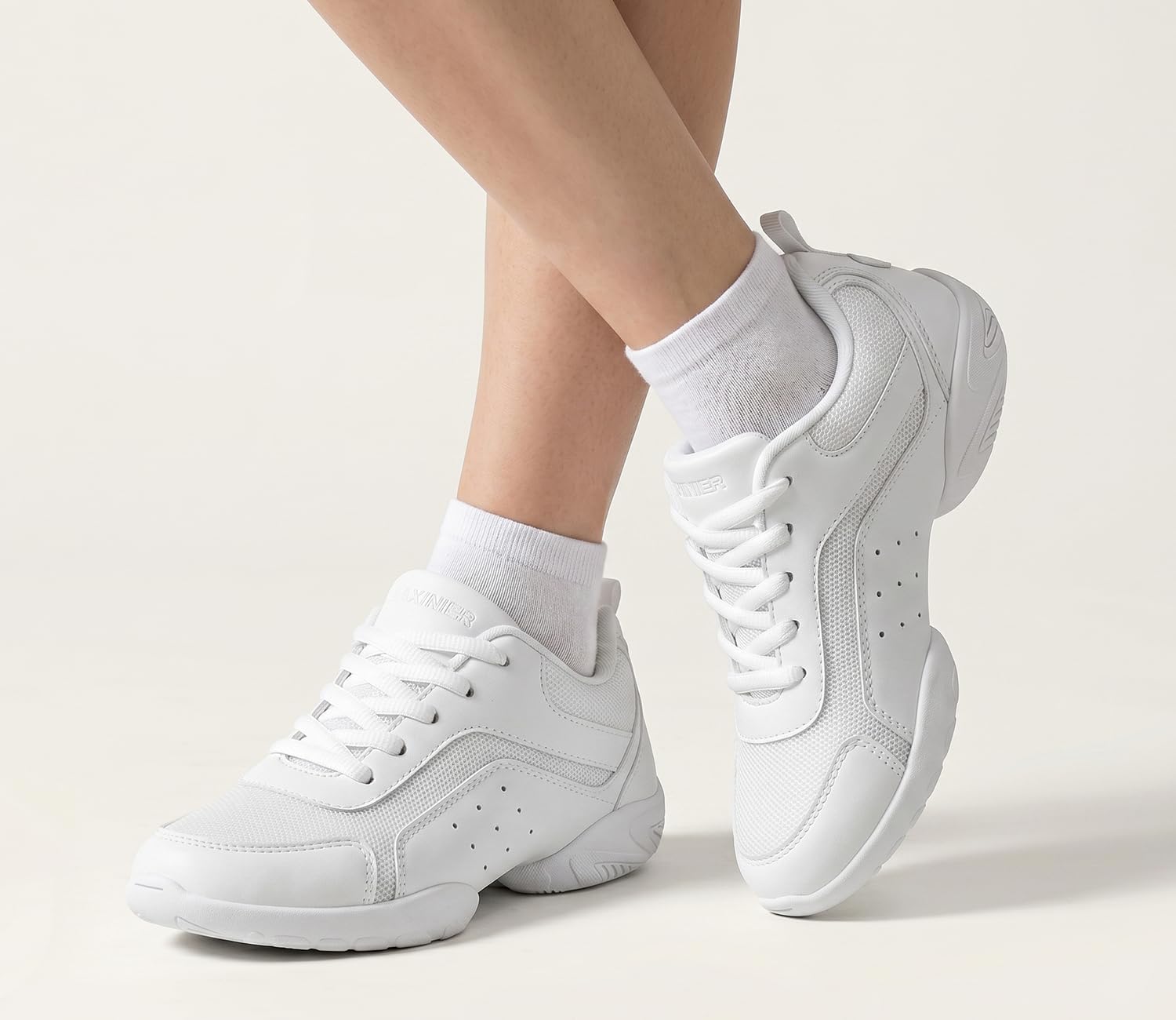TUOTOM White Cheer Shoes Girls Split Sole Dance Sneakers