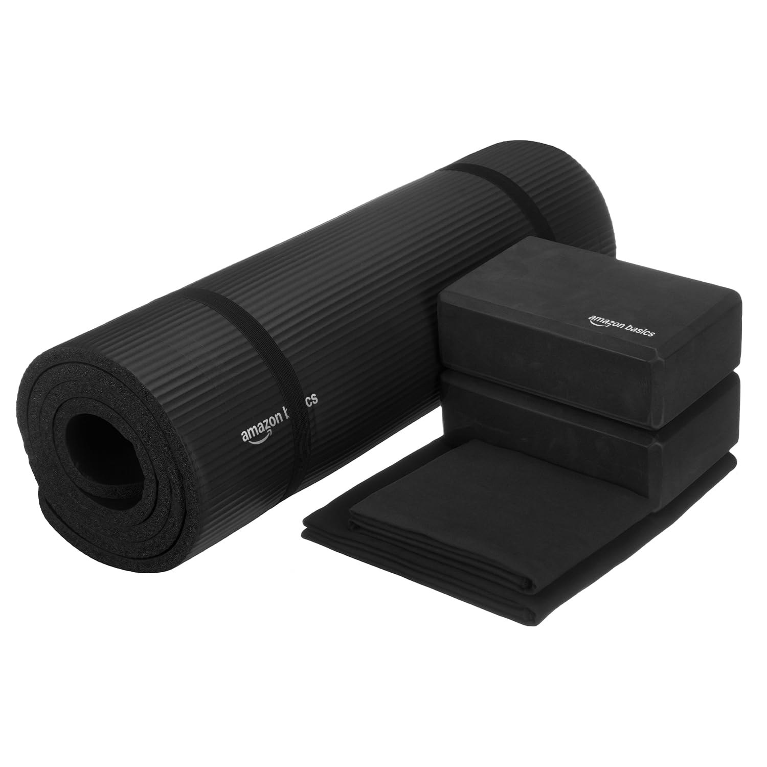 Amazon Basics NBR Yoga and Exercise Mat Set | 13 mm Thick | Non-Slip Surface | Suitable for Yoga and Pilates (Black)-image-27