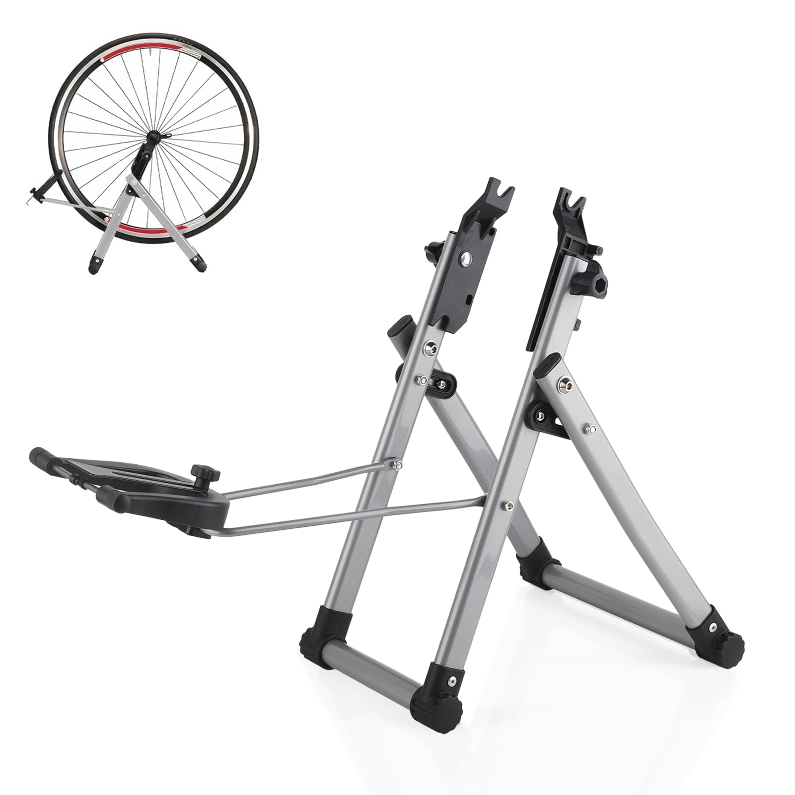 Fahrrad-Rad-Zentrierständer, zusammenklappbarer Felgen-Zentrierständer, Wartungswerkzeug, Fahrrad-Reparaturständer, Fahrrad-Zubehörteile für 100 mm vorderer Blumentrommelantrieb,