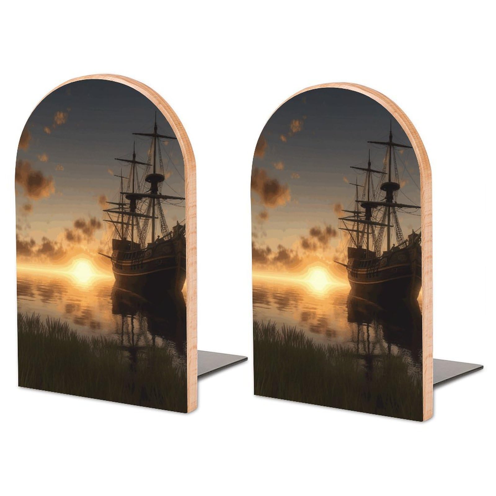 Serre-livres en bois premium grand format pour étagères décoratives haut de gamme