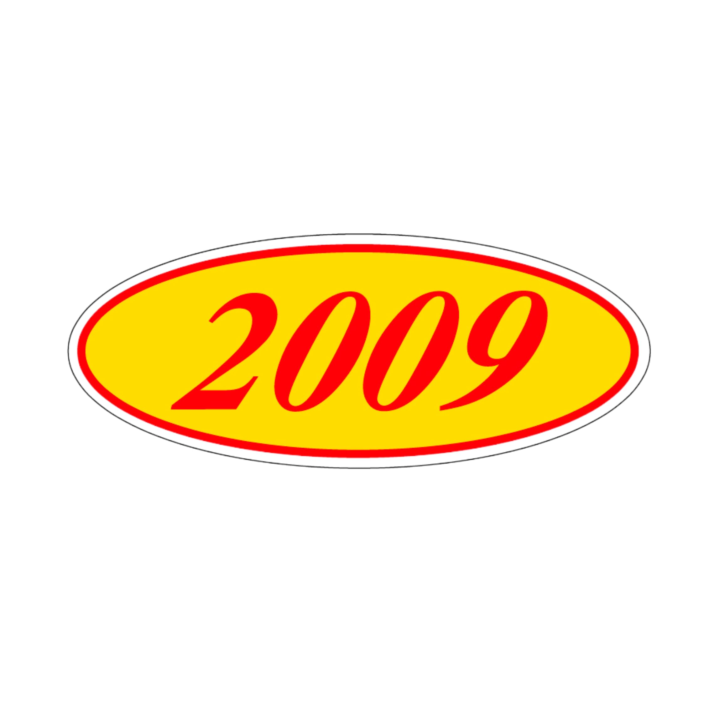 EZ-Line Car Dealer Oval Model Year Stickers - 2 Dozen (24) Red & Yellow Windshield Decals, 5.5" X 14" 7 thumbnail image