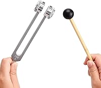 Vista 2 de Horquilla de afinación de 128 Hz Médica Biosonics con Pesos, Horquillas de afinación para curación de 128 hertz, Diapasón Médico de afinación de 128