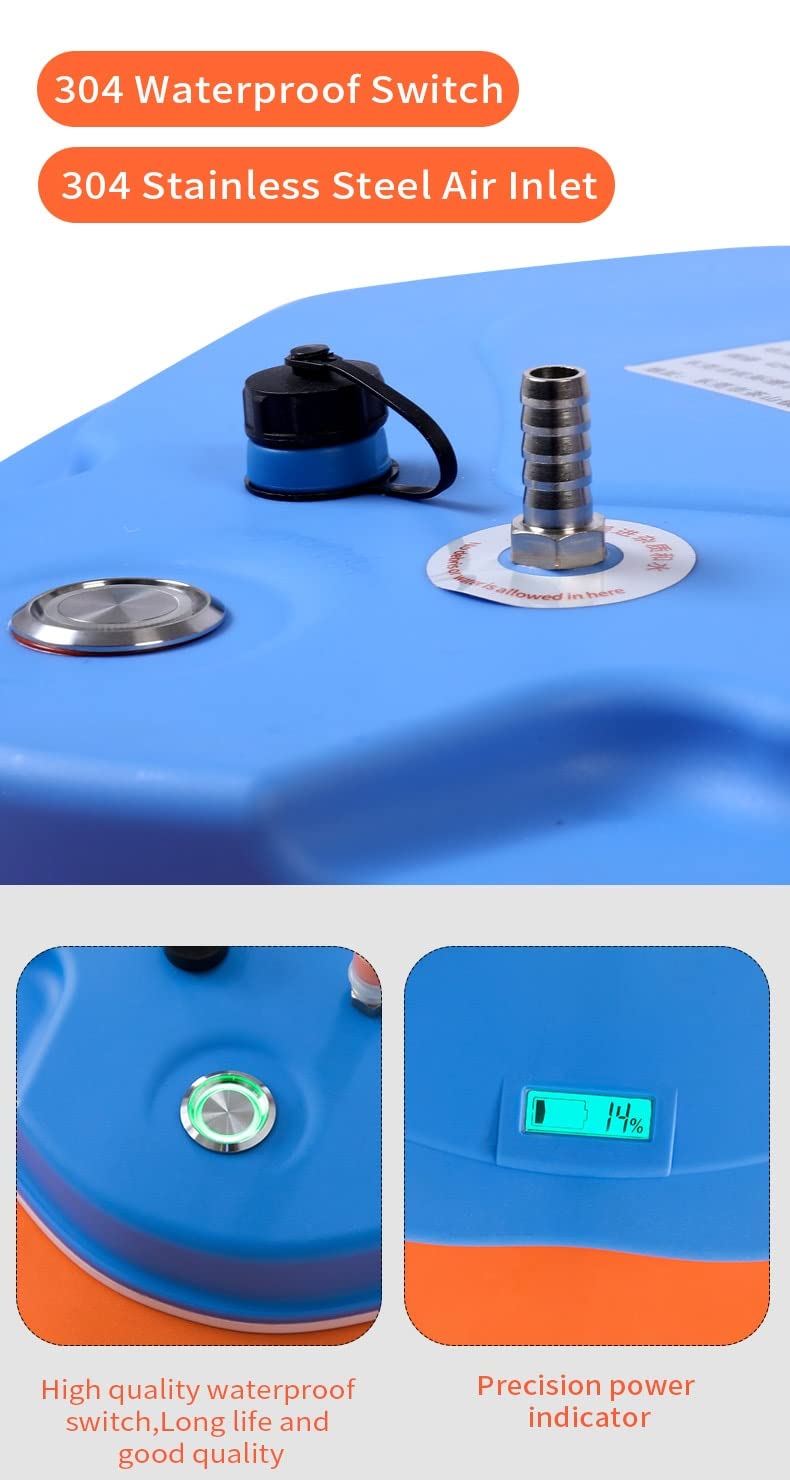 Sistema de Buceo, 5.5h Sistema de Buceo Recargable Respirar bajo el Agua de Regulador Respiración 10m, Ventilador de Buceo electrico para Buceo recreativo y Pesca, BK