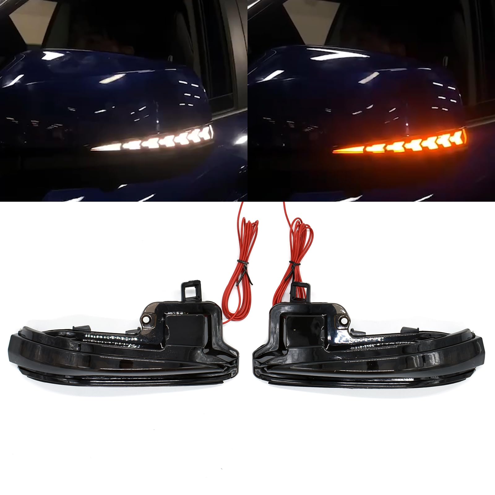 ECAHAYAKU LED Side Mirrors Light Sequential Turn Signal Lights Indicator Blinker Fog Lamp Fit For 2019-2023 Toyota RAV4 XA50,2016-2023 Tacoma,2020-2023 Highlander XU70