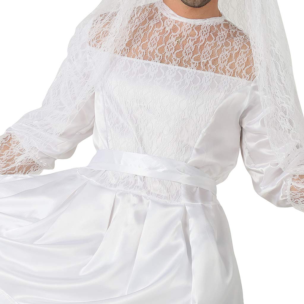 EraSpooky Uomo Addio al Celibato Divertente Costume Bianca Sposa Matrimonio Vestito