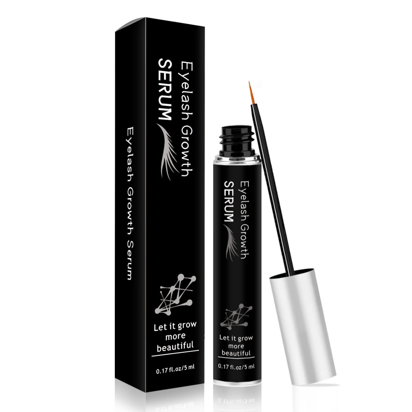 POSICHEEyelash Growth Serum, Eyebrow Enhancer, Grow Longer Fuller Thicker Eyelashes and Eyebrows, Lash Boost Serum Lashes & Brows, Skin-Friendly Formula - 5ml